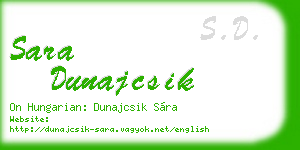 sara dunajcsik business card